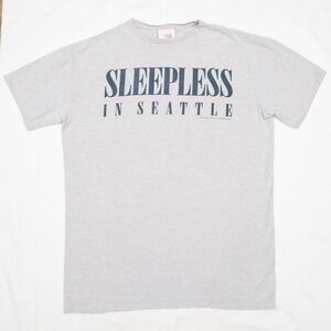 VTG 1993 Sleepless In Seattle Promo T Shirt OSFA Movie Promo Grey / Pink Sleeve